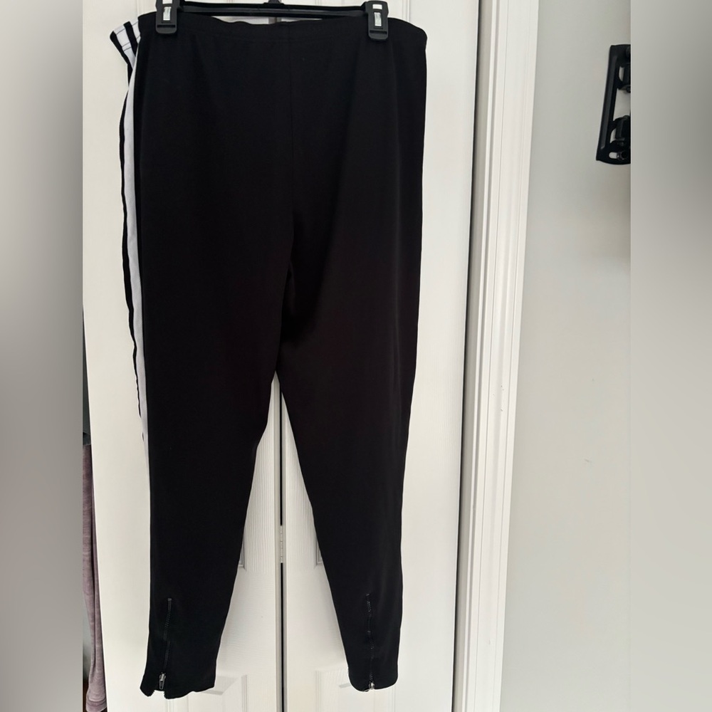 Prospirit Black Athletic Pants with White Accents